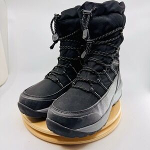 Lands End Squall Packable Snow Boots Women's 8 Black Insulated Winter